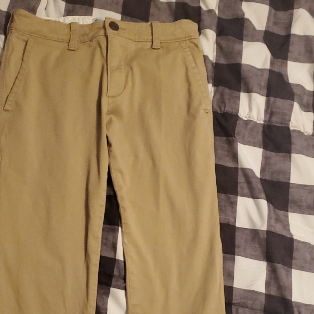 Tan Chino Pants with Sturdy Cotton Blend and Straight Fit